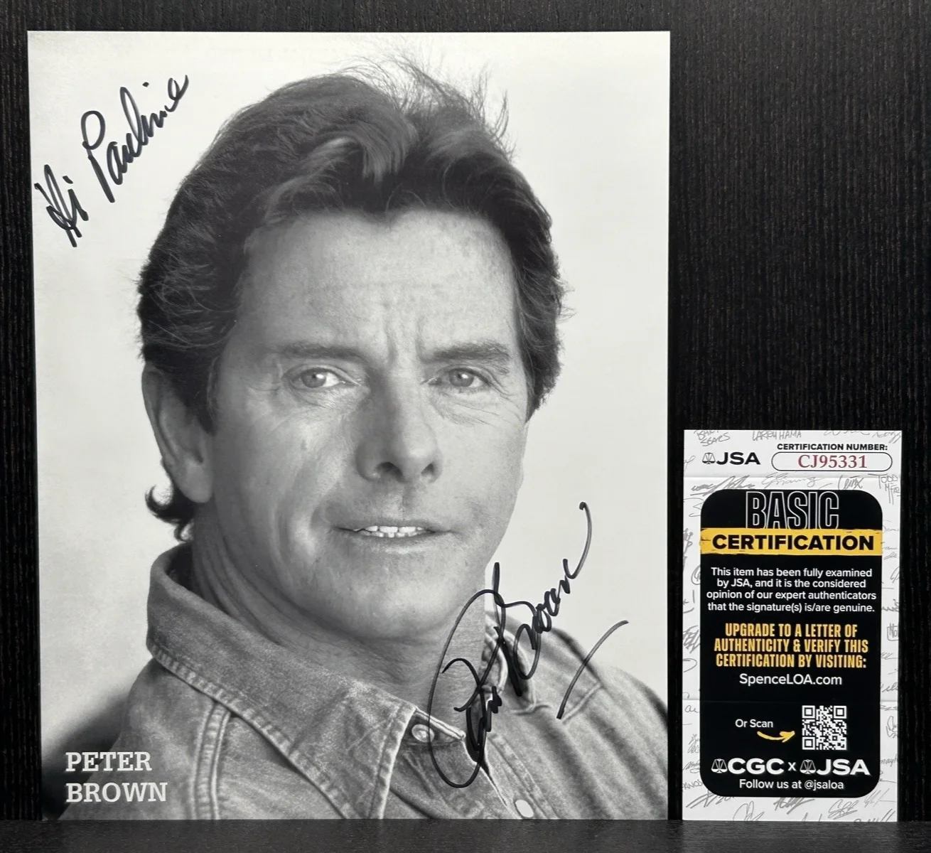 Peter Brown — PETER BROWN ORIGINAL HAND SIGNED PHOTO Actor Autograph JSA COA LAWMAN / LAREDO, изображение 2