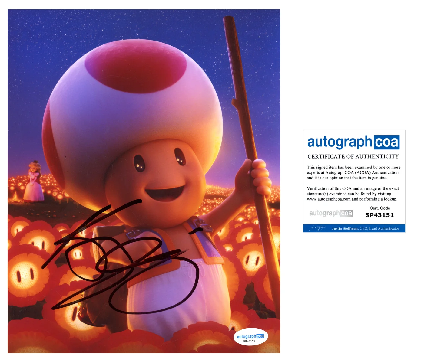 Keegan-Michael Key — Keegan-Michael Key Signed SUPER MARIO BROS TOAD 8x10 Photo EXACT Proof ACOA C