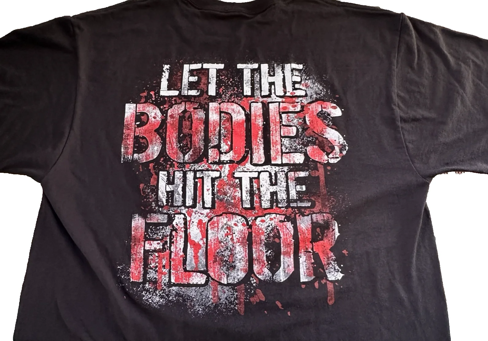 Drowning Pool Let the Bodies Hit the Floor Black T shirt Signed CJ Pierce No COA, image 4