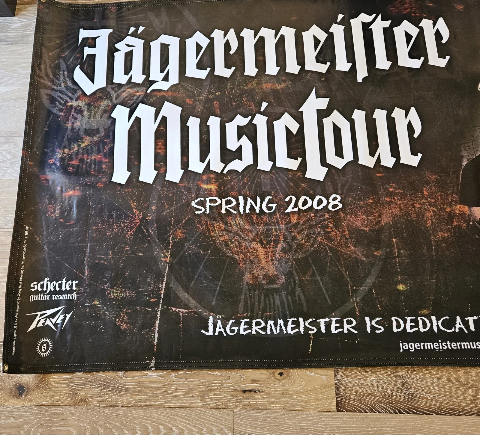 2008 Jaegermeister Music Tour Banner Poster Hatebreed Type O Negative 112" x 48", image 3