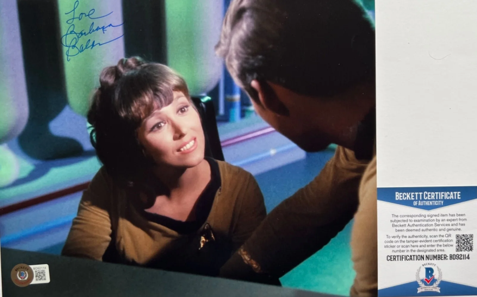Barbara Baldavin — Barbara Baldavin ANGELA Autographed Signed STAR TREK 8x10 Photo Beckett BAS