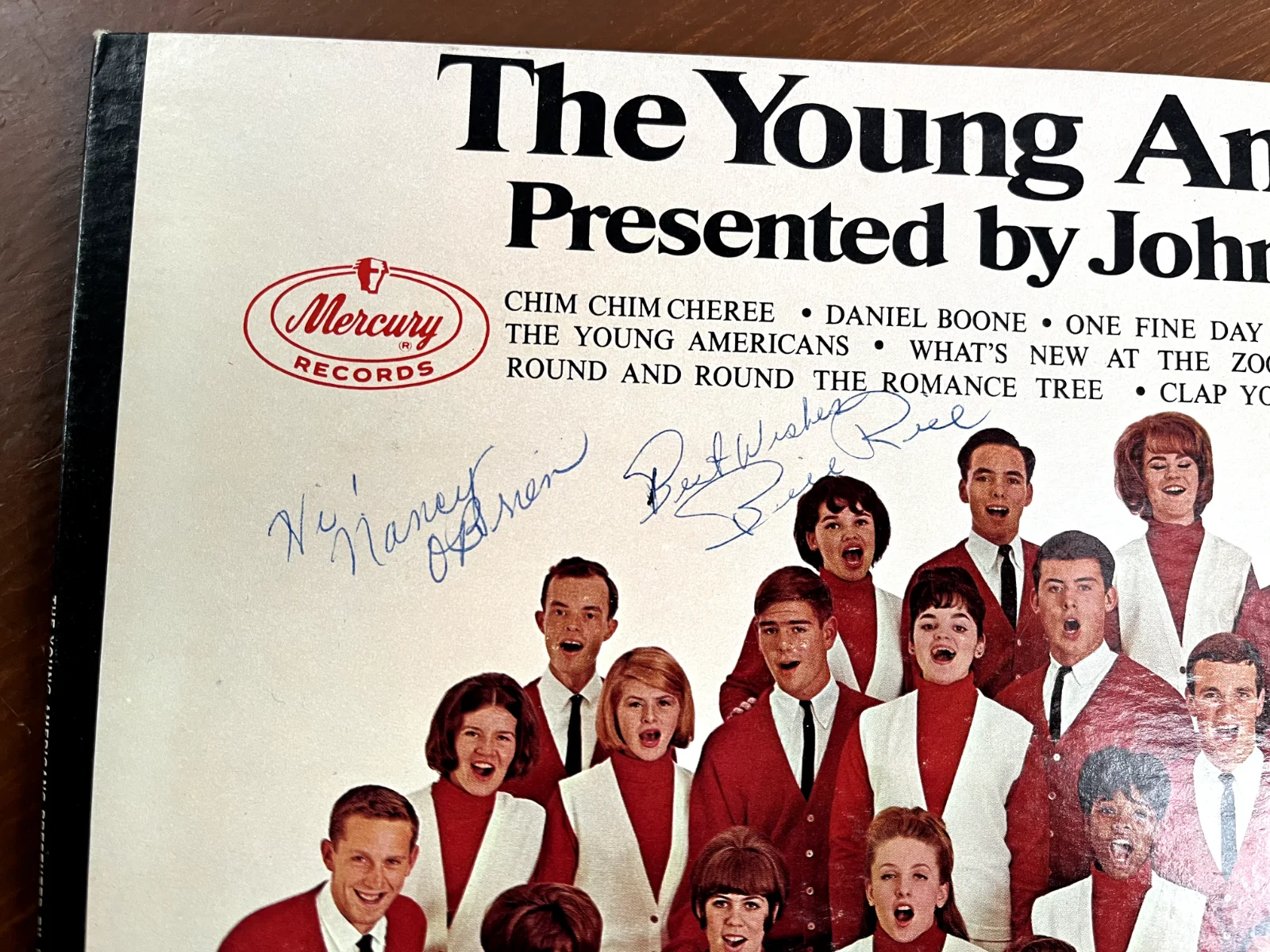 Signed Vinyl The Young Americans Johnny Mathis Multiple Signatures Excellent '65, image 2