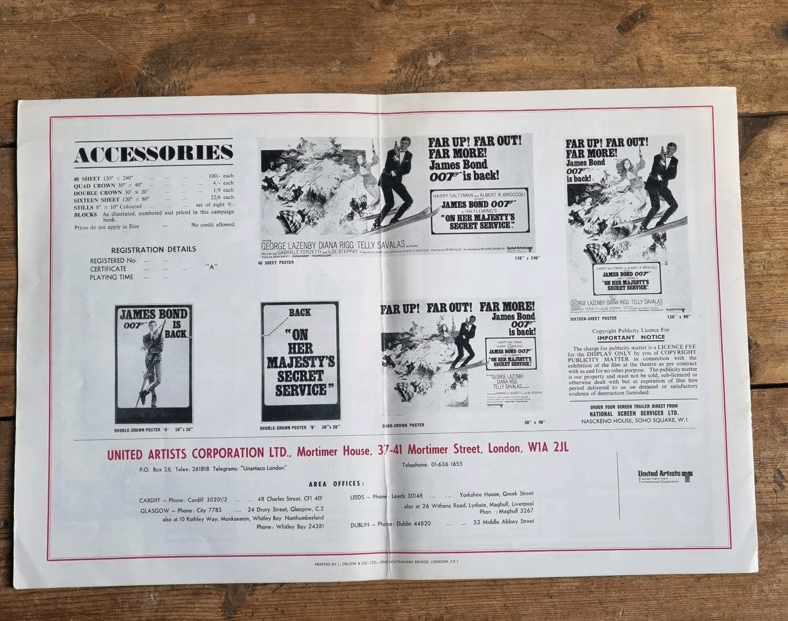 ON HER MAJESTY'S SECRET SERVICE EXHIBITORS CAMPAIGN BOOK UK RARE, изображение 5