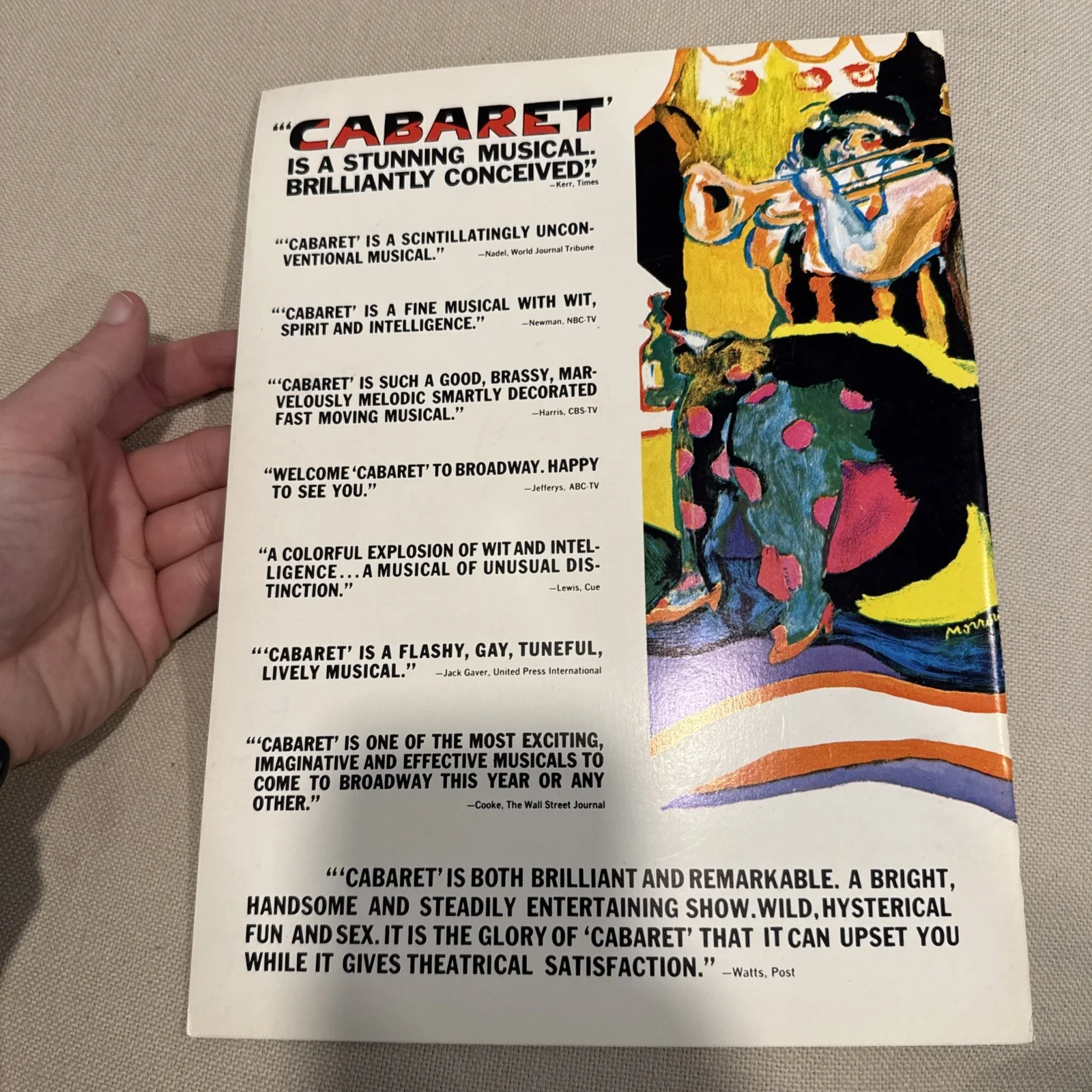 ORIGINAL 1967 Cabaret Musical Play Program w/ Special Record Masteroff, image 4