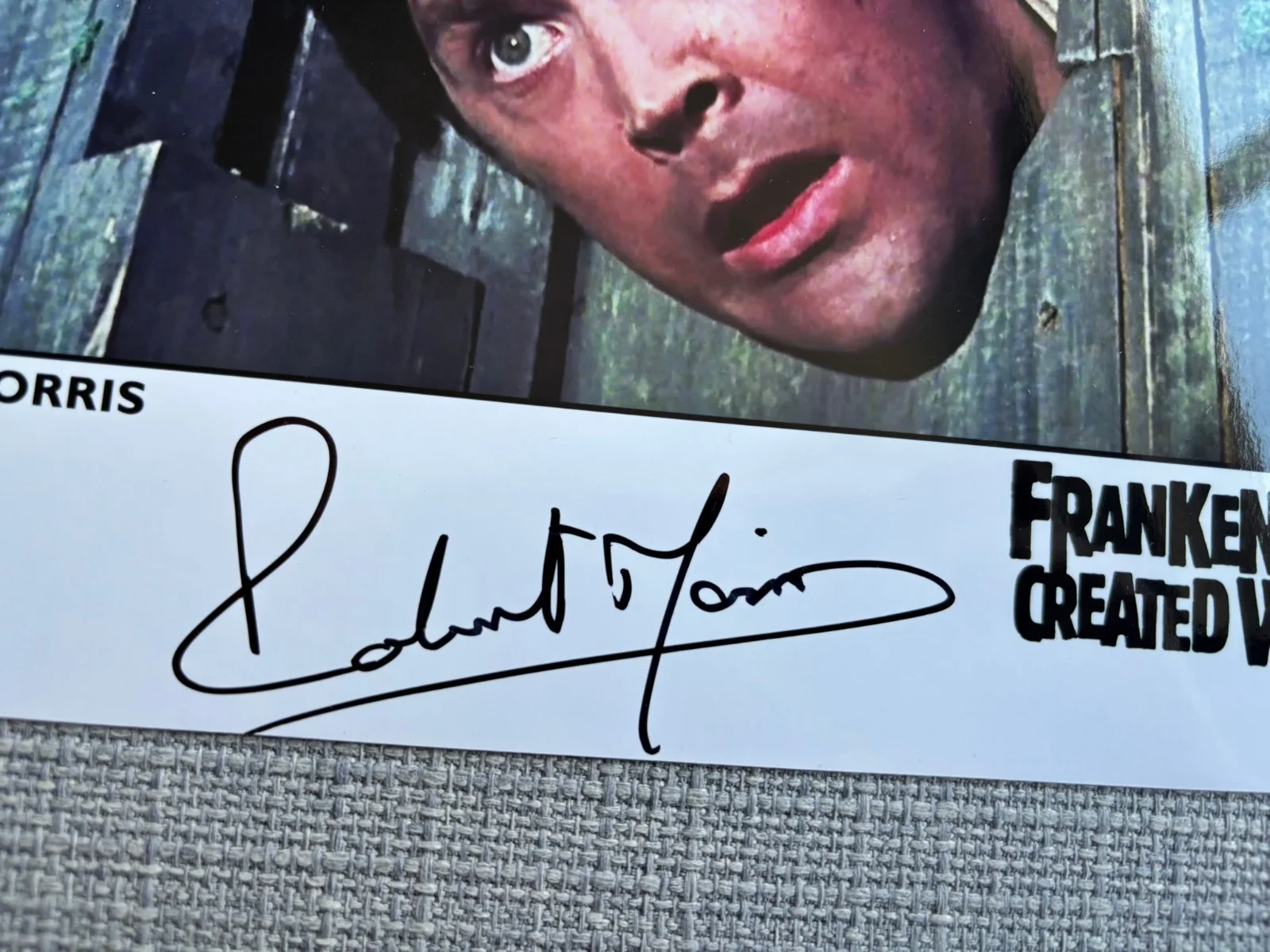 ROBERT MORRIS, RARE HAMMER HORROR signature. Frankenstein Created Woman, изображение 2
