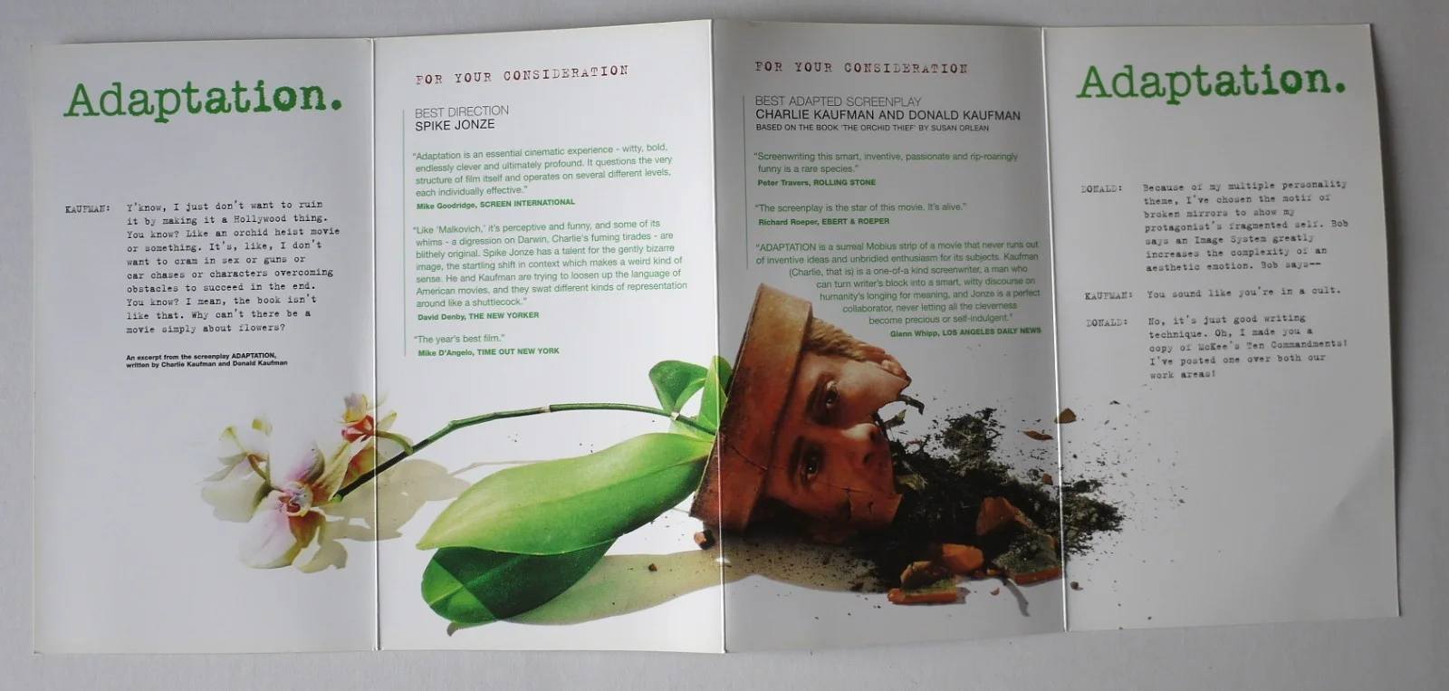 Adaptation Film Movie Promotional Brochure, image 2