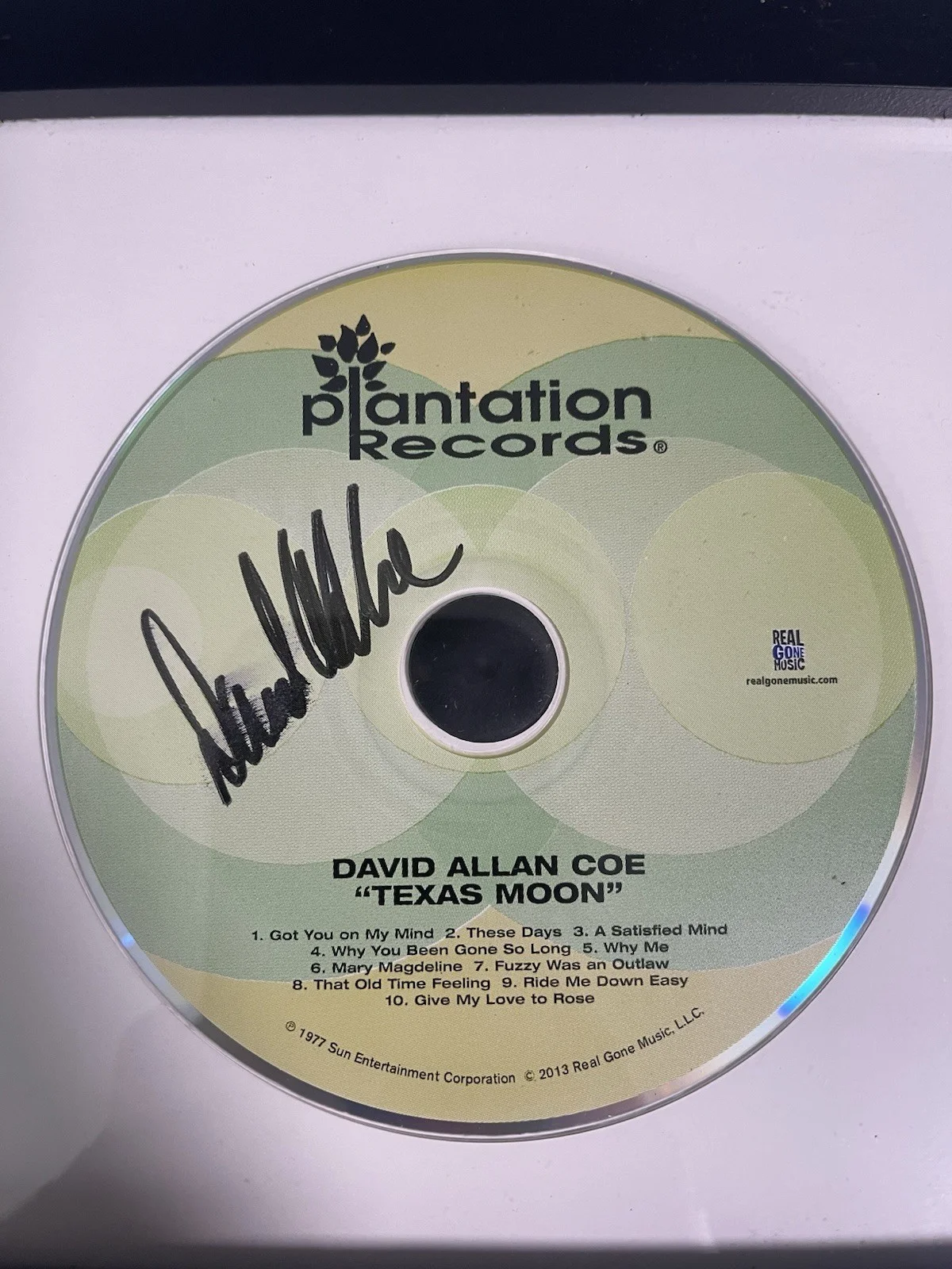 Rare David Allen Coe Texas Moon Autographed CD Framed Nice, image 2