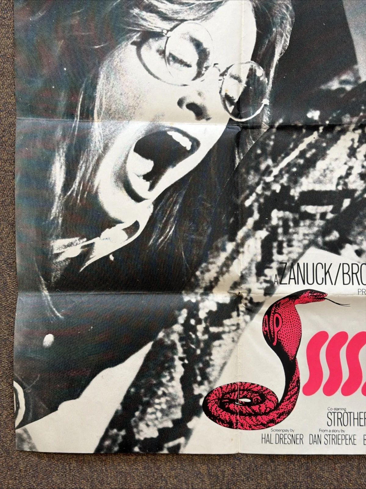 Vintage “S S S Snake” Movie Film Quad Poster (B Movie), изображение 3
