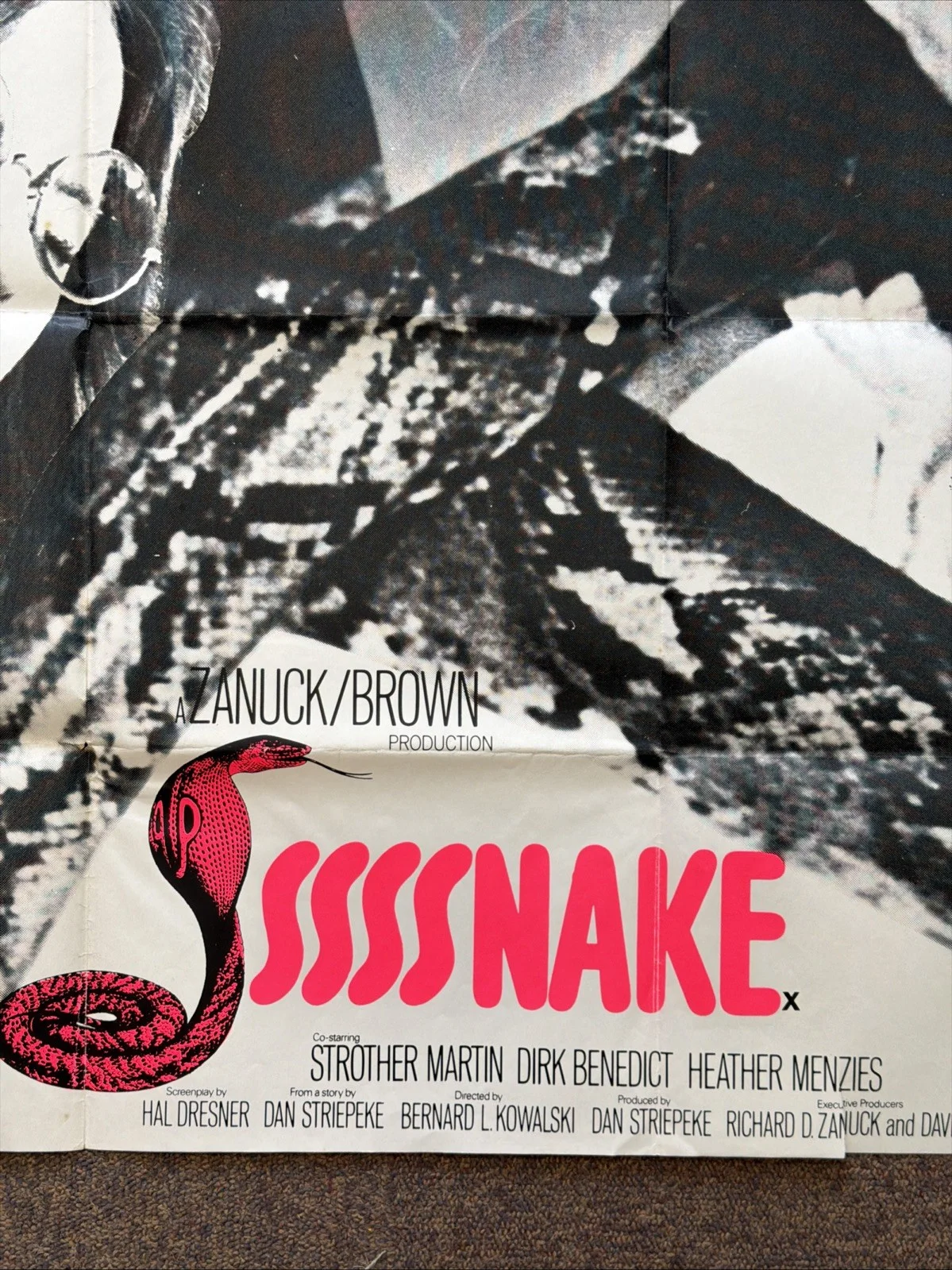 Vintage “S S S Snake” Movie Film Quad Poster (B Movie), изображение 4