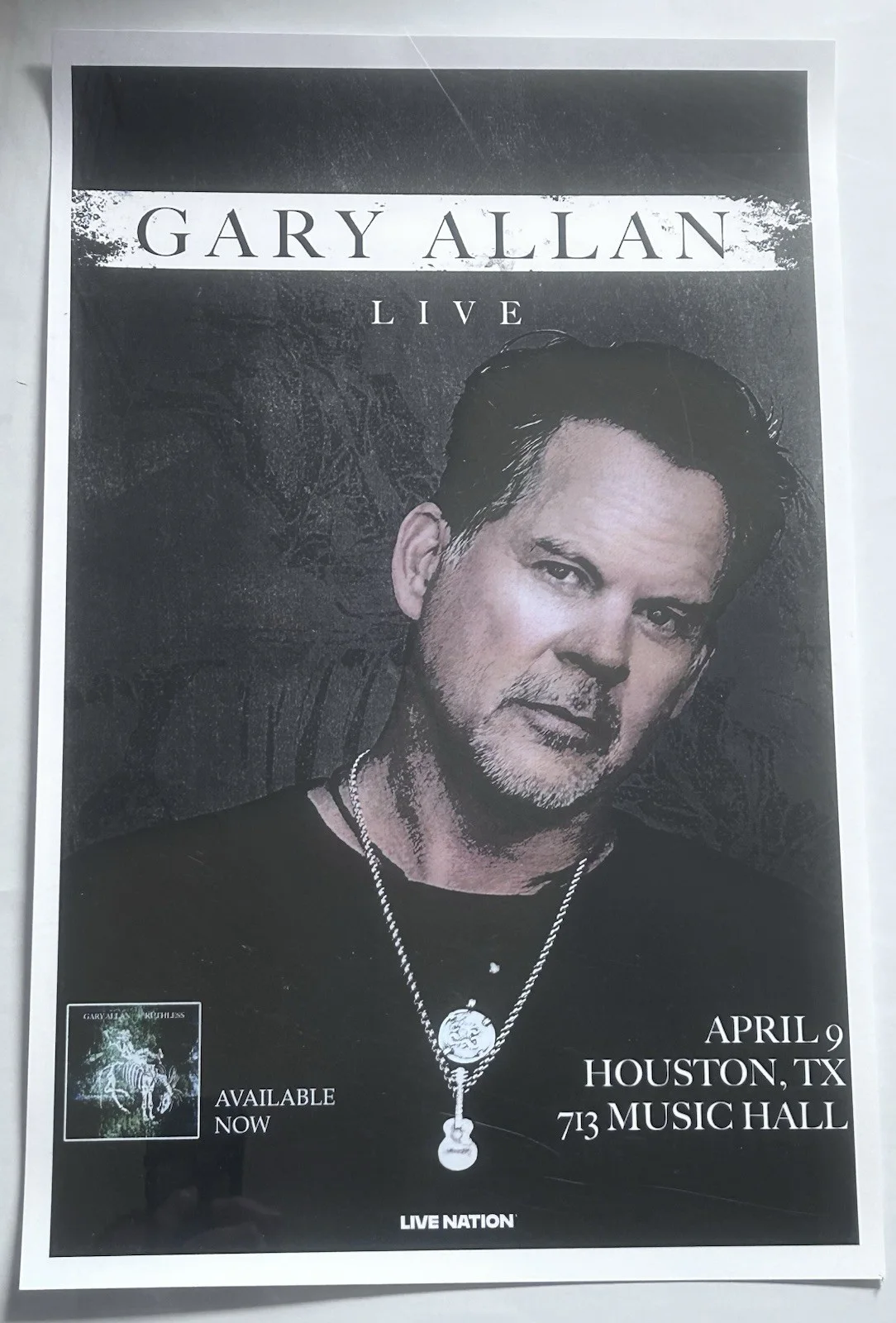 Country Star Gary Allan 11x17 Venue Poster. 4/9/26, изображение 2