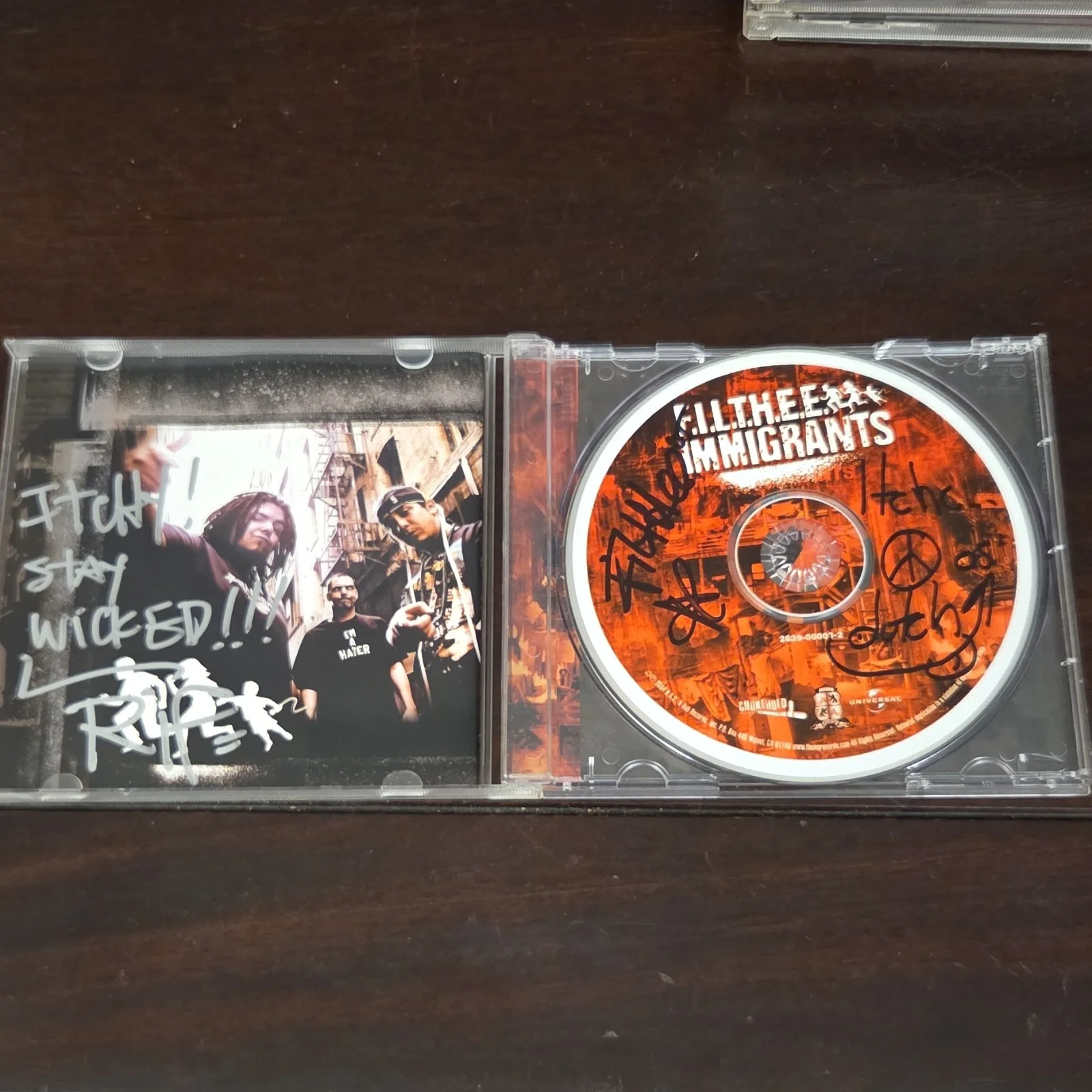 F.I.L.T.H.E.E. Immigrants Autographed Rap CD Chokehold Universal 2639-000092-2, image 3