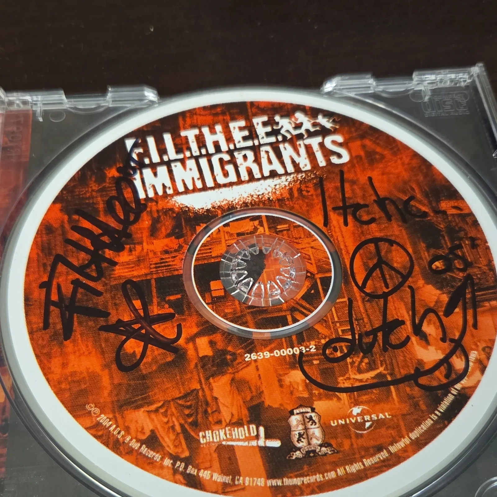 F.I.L.T.H.E.E. Immigrants Autographed Rap CD Chokehold Universal 2639-000092-2, image 5