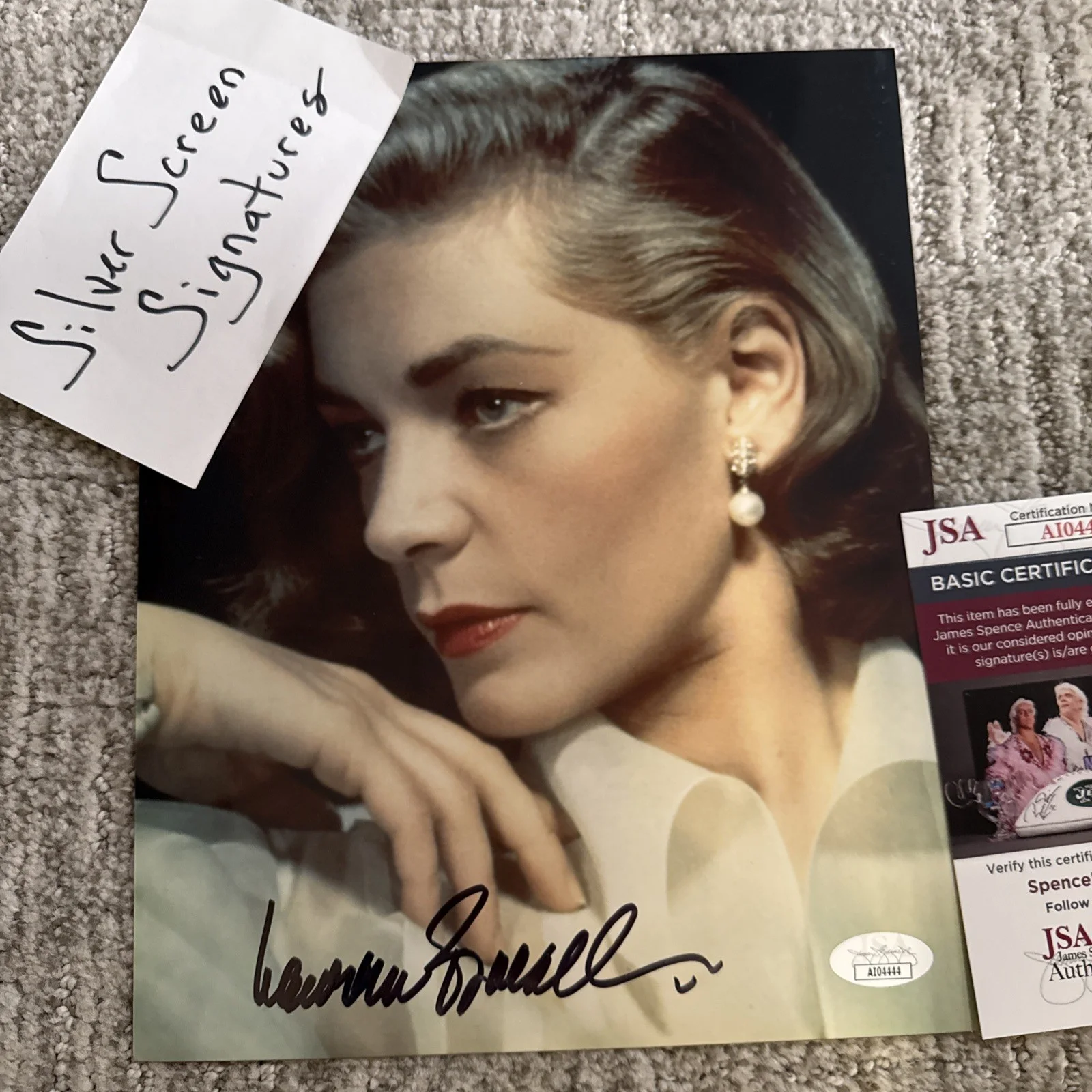 Stunning Lauren Bacall Stunning 8x10 Hand Signed Photo Autograph JSA, image 2