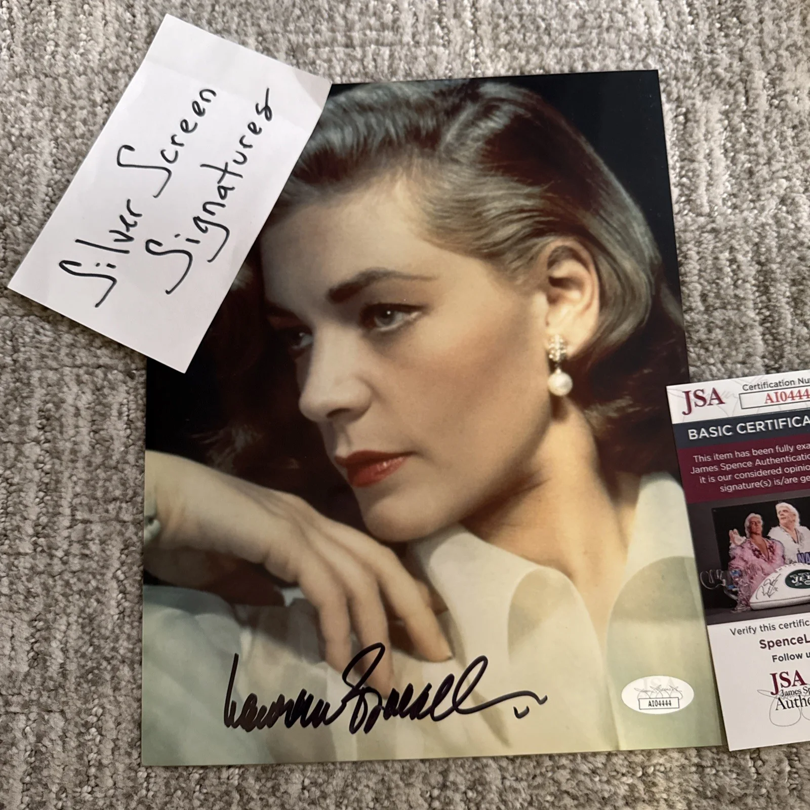 Stunning Lauren Bacall Stunning 8x10 Hand Signed Photo Autograph JSA, image 3