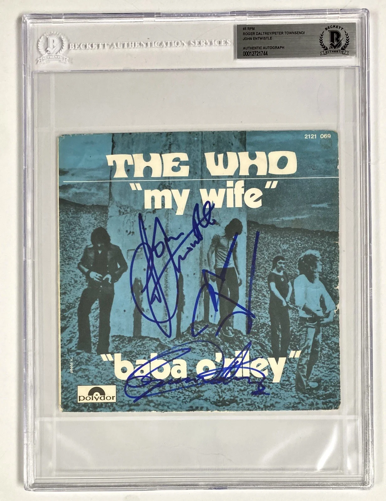 The Who Signed “My Wife / Baba O’Riley” 7” Picture Sleeve Beckett + JSA, изображение 2