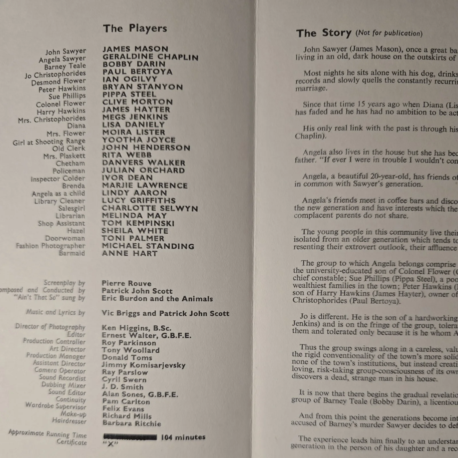 STRANGER IN THE HOUSE 1967 UK press booklet James Mason Bobby Darin Pierre Rouve, image 2