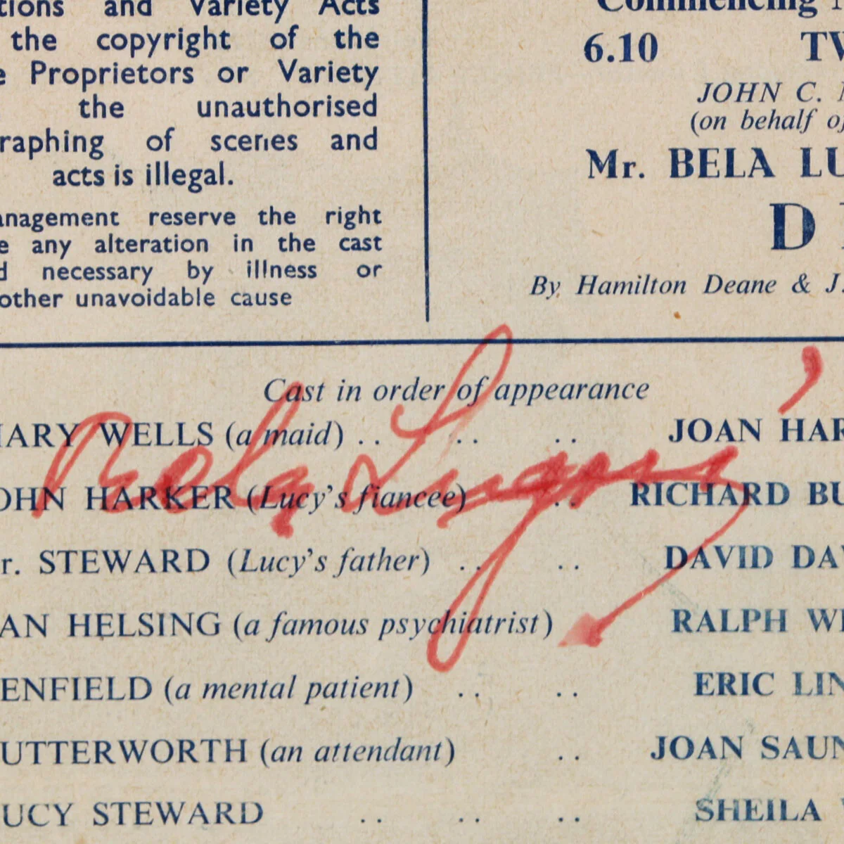 Bela Lugosi Signed Program Display - COA JSA, изображение 2