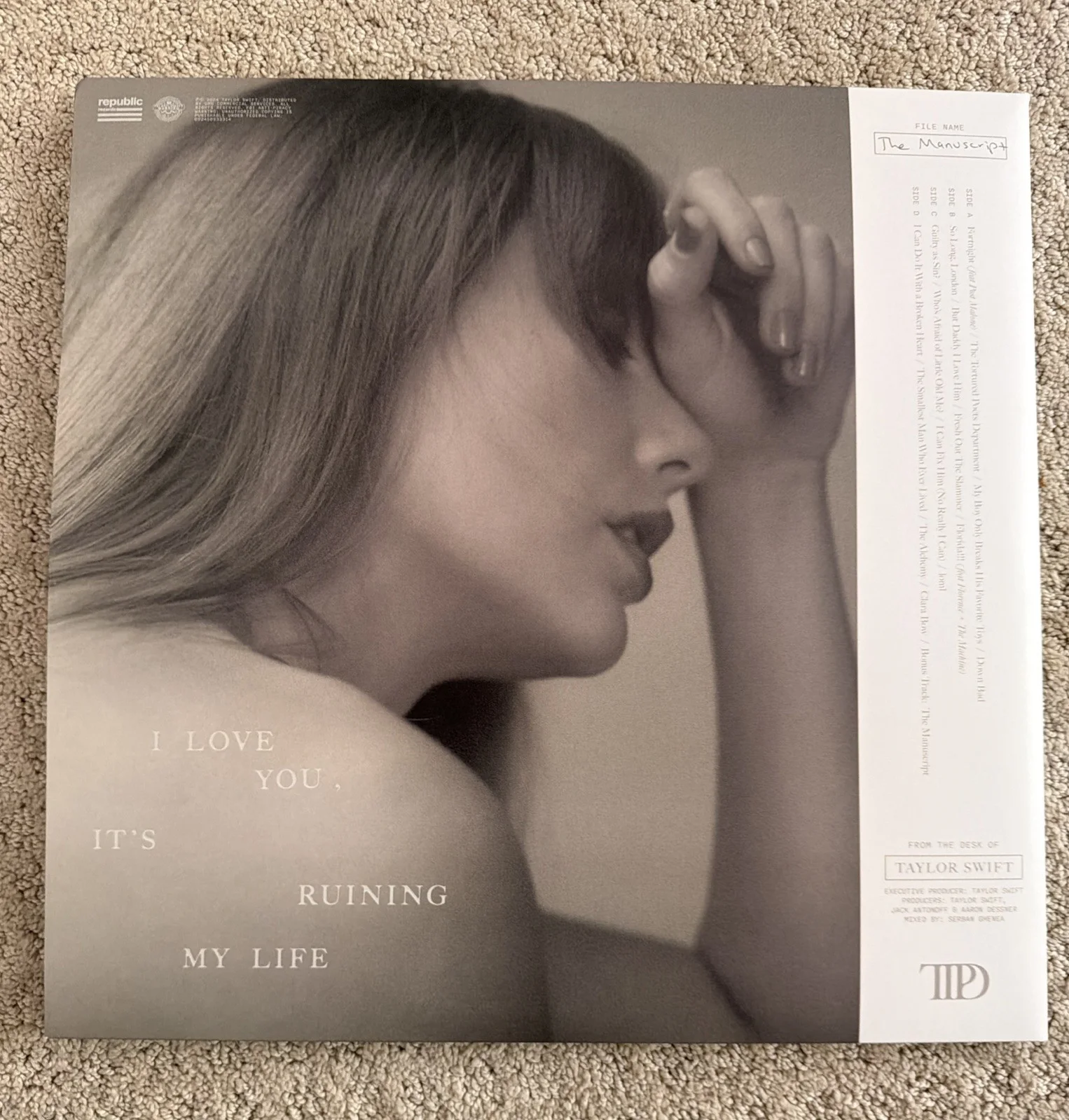 Signed Insert | Taylor Swift - The Tortured Poets Department TTPD Vinyl LP, изображение 4