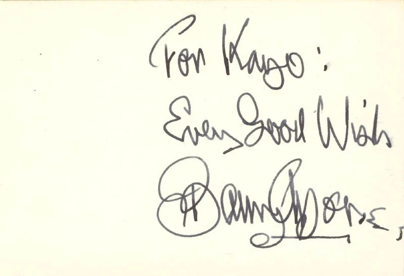 Barry Morse — BARRY MORSE - AUTOGRAPH NOTE SIGNED