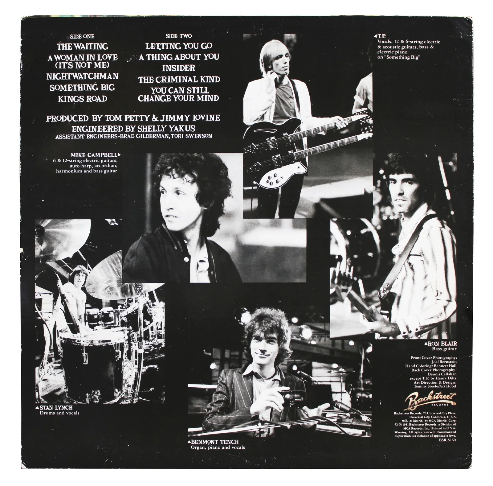 Tom Petty, Ron Blair, Mike Campbell, Benmont Tench — (4) Tom Petty and the Heartbreakers Signed Hard Promises Album Cover JSA LOA, image 5