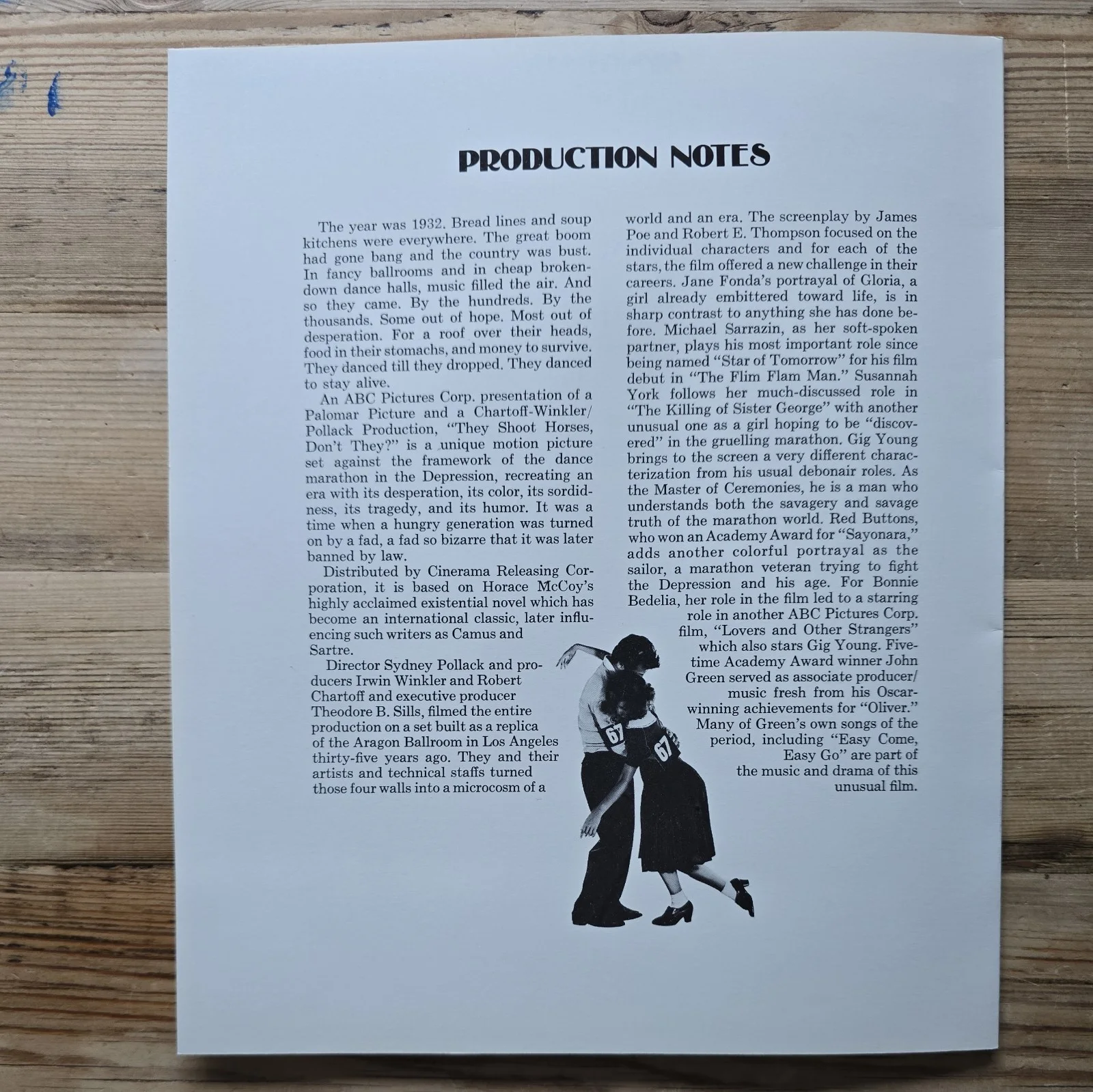 THEY SHOOT HORSES, DON'T THEY? press book 1969 Jane Fonda Sydney Pollack, изображение 3