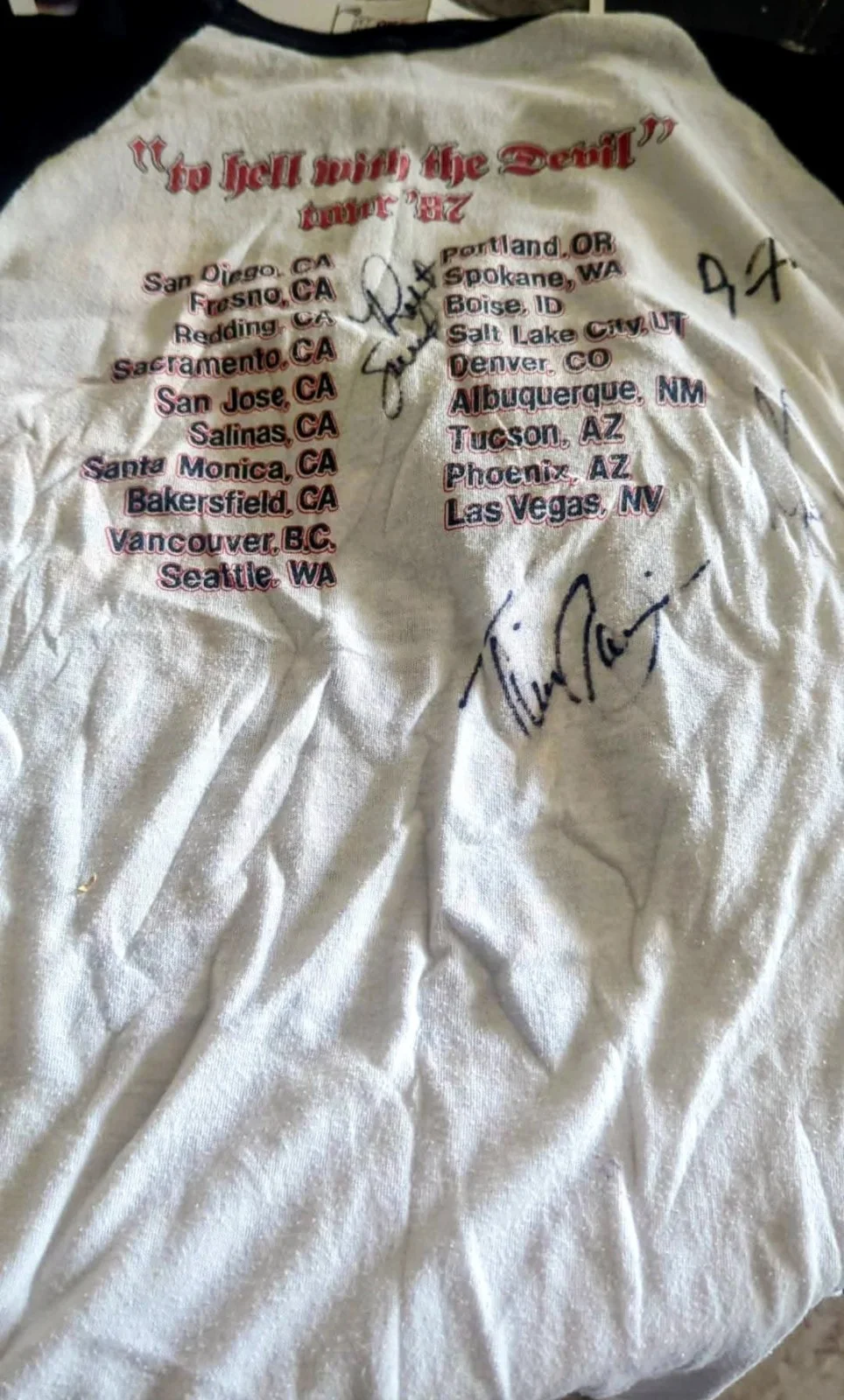 Stryper Autographed Men's T-Shirt To Hell With The Devil Tour '87 Original, изображение 3
