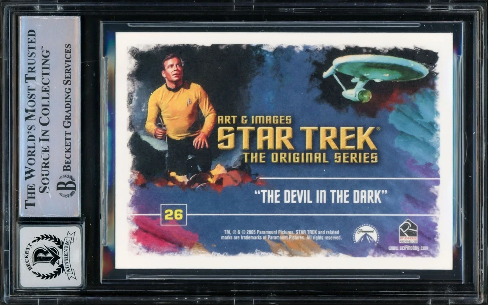 William Shatner — William Shatner Signed 2005 Rittenhouse Star Trek #26 Trading Card BAS Auto 10, изображение 2