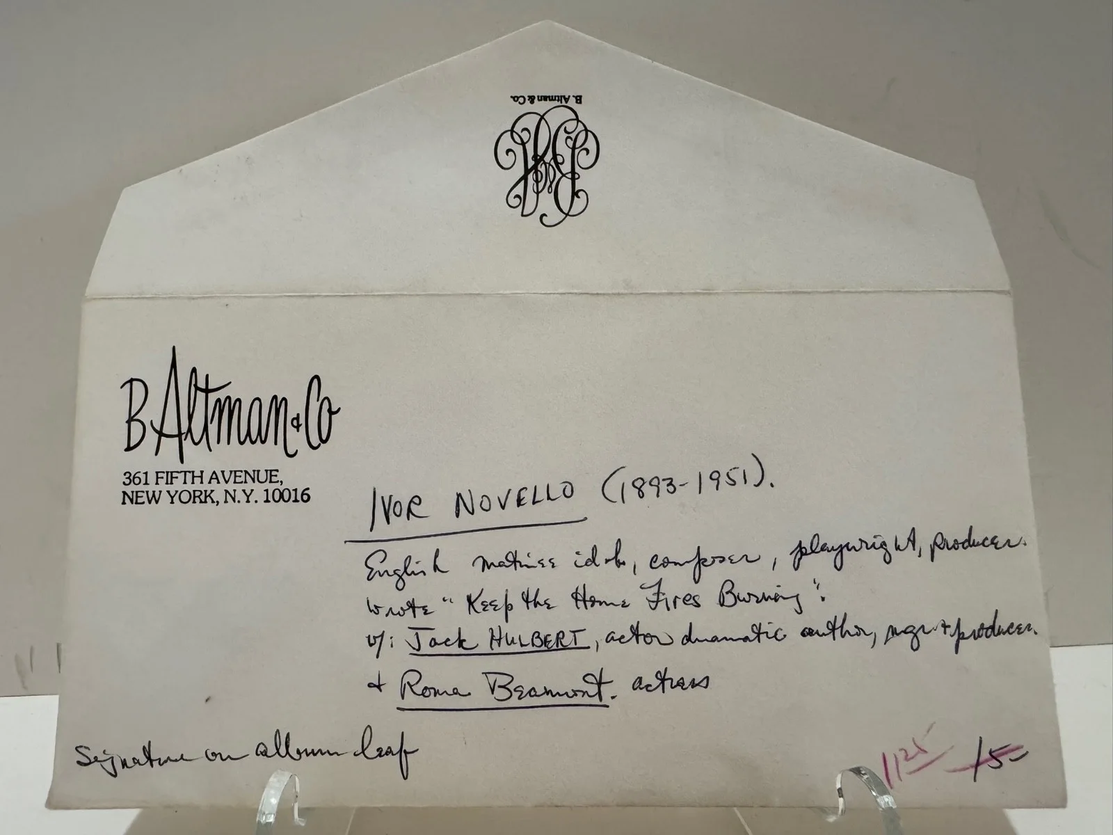 Ivor Novello Signed Autograph Group with Photo, image 2
