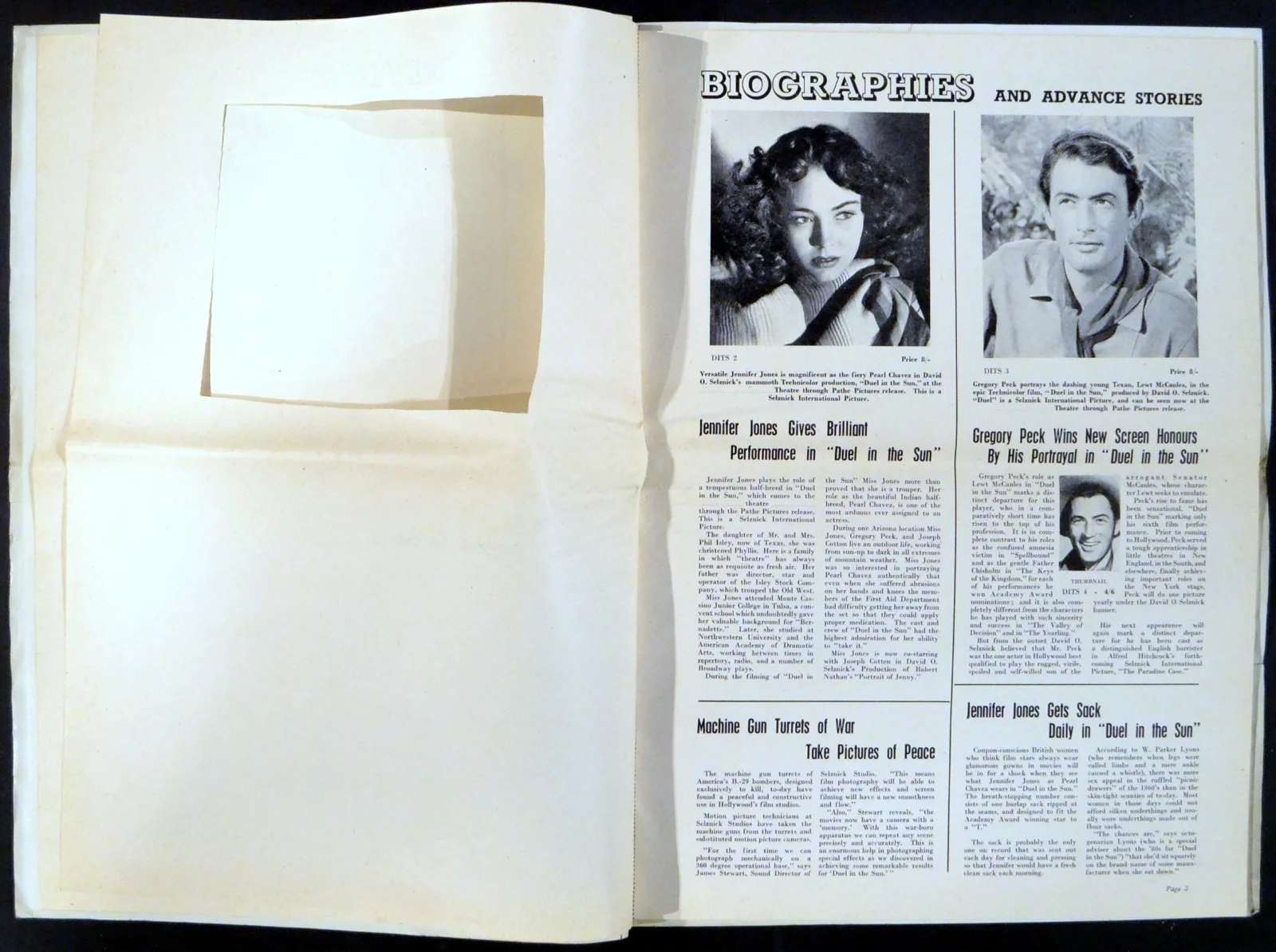 DUEL IN THE SUN 1946 Jennifer Jones, Gregory Peck Joseph Cotten UK PRESSBOOK, image 3