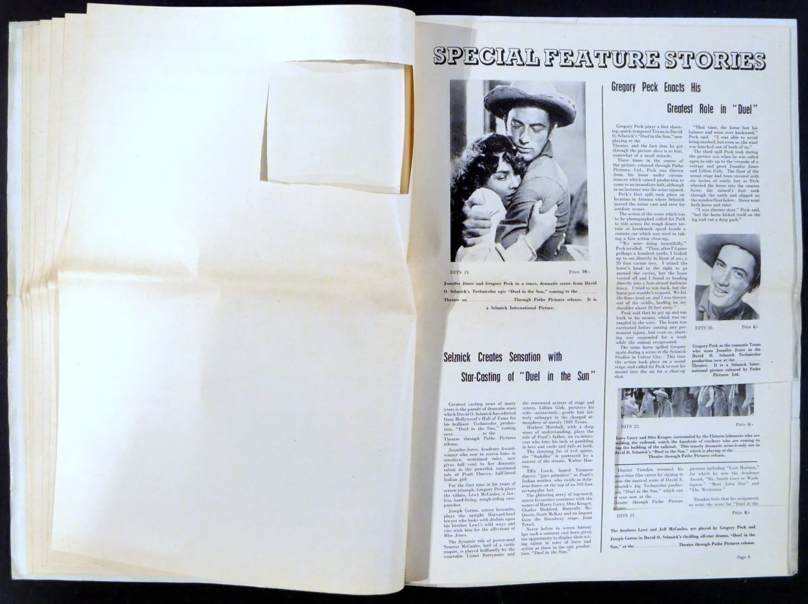 DUEL IN THE SUN 1946 Jennifer Jones, Gregory Peck Joseph Cotten UK PRESSBOOK, image 5