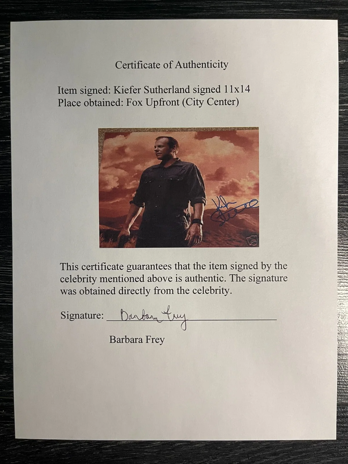 Kiefer Sutherland Signed 11x14 Photo Autographed Actor 24 Jack Bauer COA, image 4