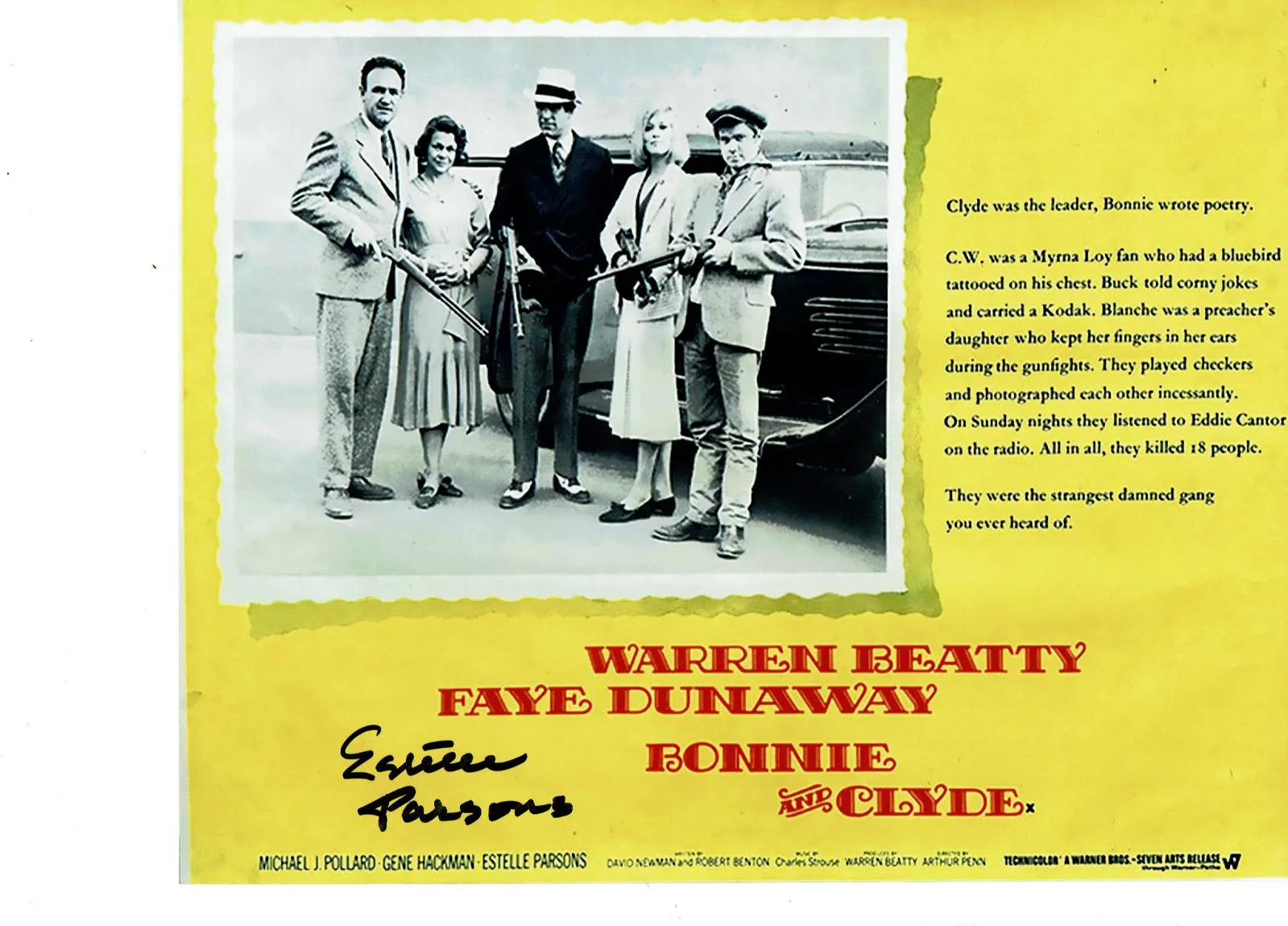 Estelle Parsons — Bonnie & Clyde Estelle Parsons great autographed 8x10 color photo