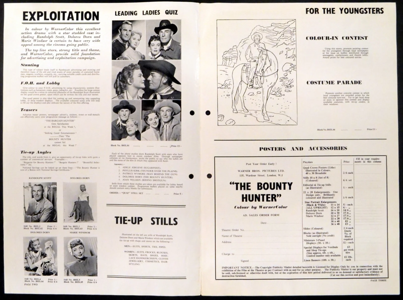 BOUNTY HUNTER 1954 Randolph Scott, Dolores Dorn, Marie Windsor UK CAMPAIGN BOOK, изображение 2