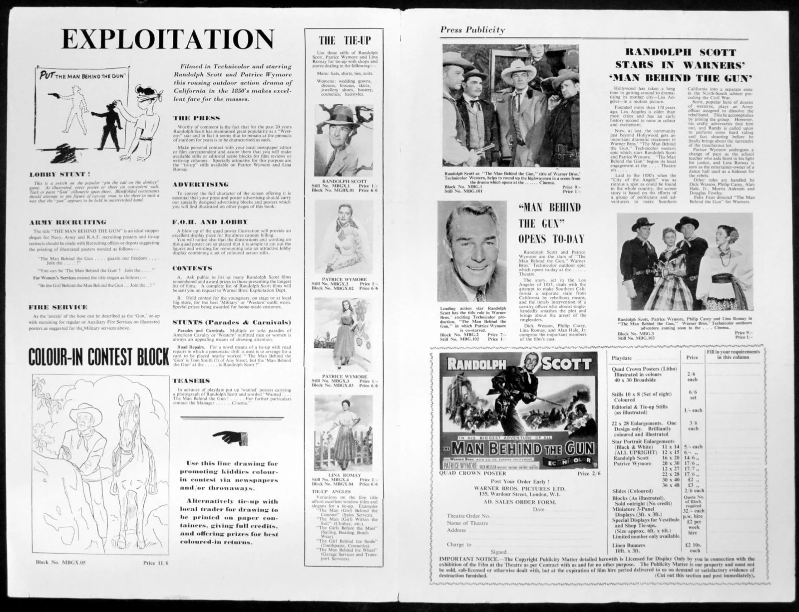 MAN BEHIND THE GUN 1953 Randolph Scott, Patrice Wymore Dick Wesson CAMPAIGN BOOK, image 2