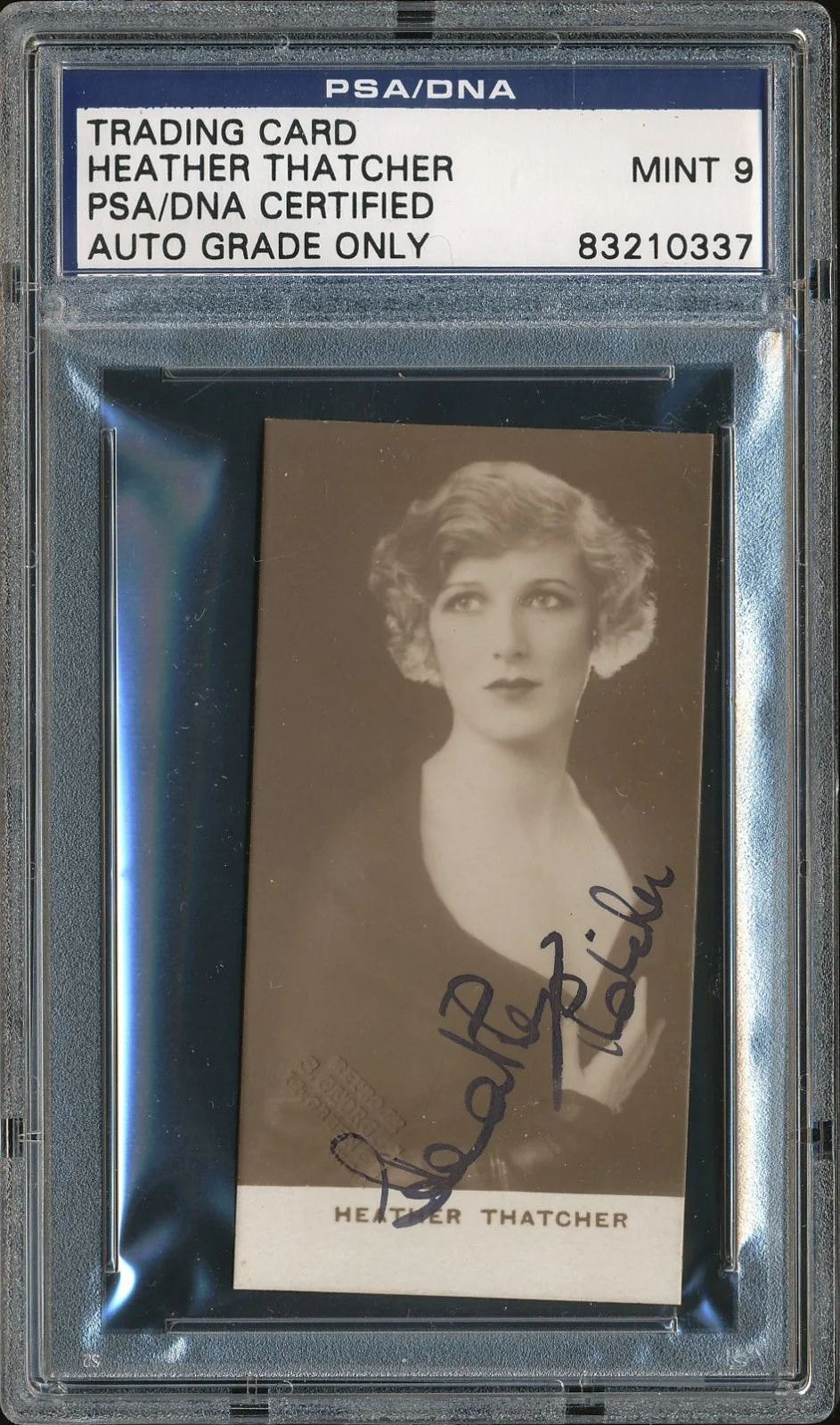 Heather Thatcher — Heather Thatcher Signed 1930's Anonymous Film Card PSA DNA Mint 9 Autographed