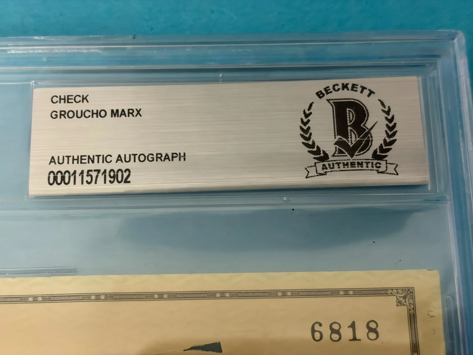 GROUCHO MARX COMEDIAN SIGNED Auto Autographed Check BECKETT BGS certified, image 5