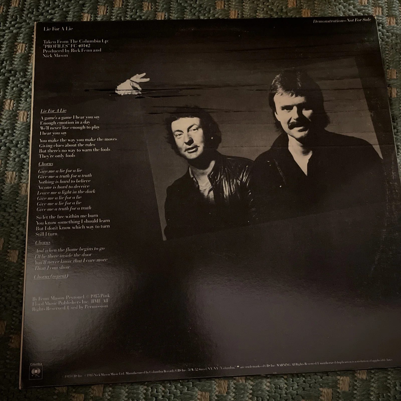 Nick Mason-SIGNED-Pink Floyd-Lie for Lie-Rick Fenn-David Gilmour PROMO Profiles, изображение 3