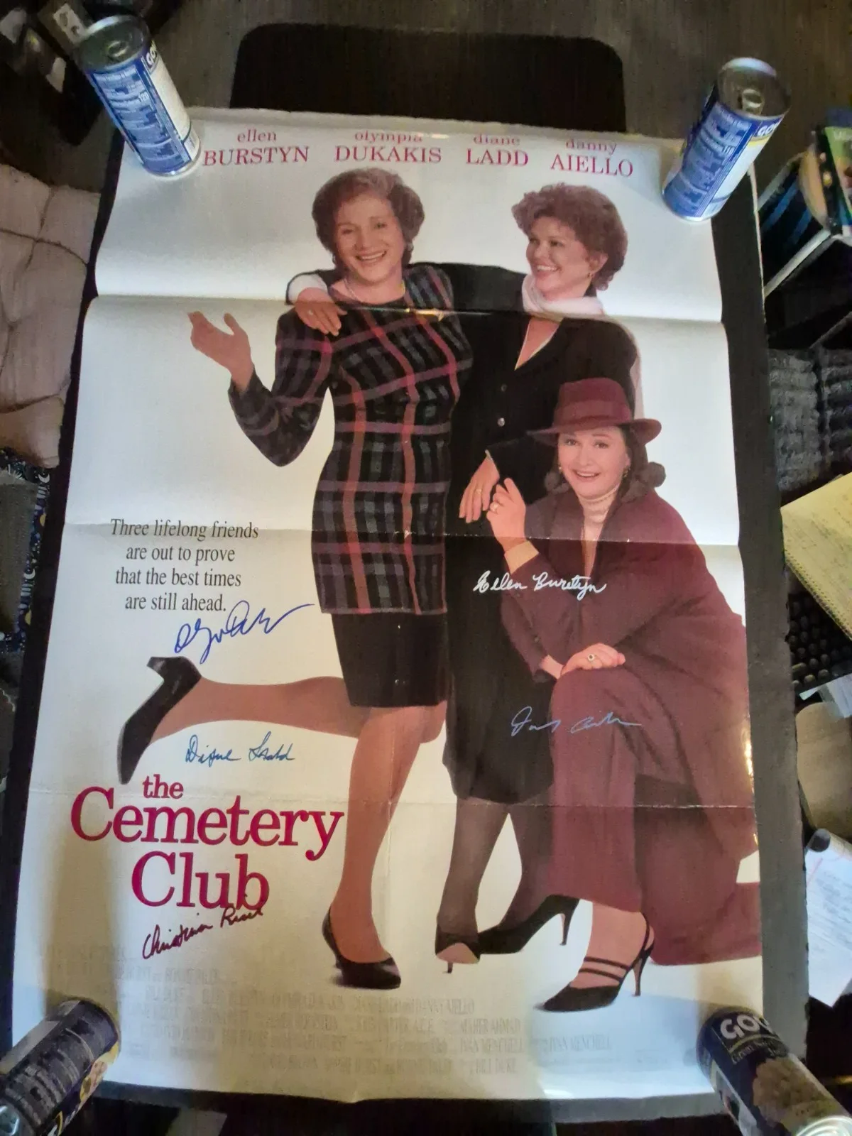 see below — THE CEMETARY CLUB - CAST SIGNED MOVIE POSTER-w/COA ' ekim