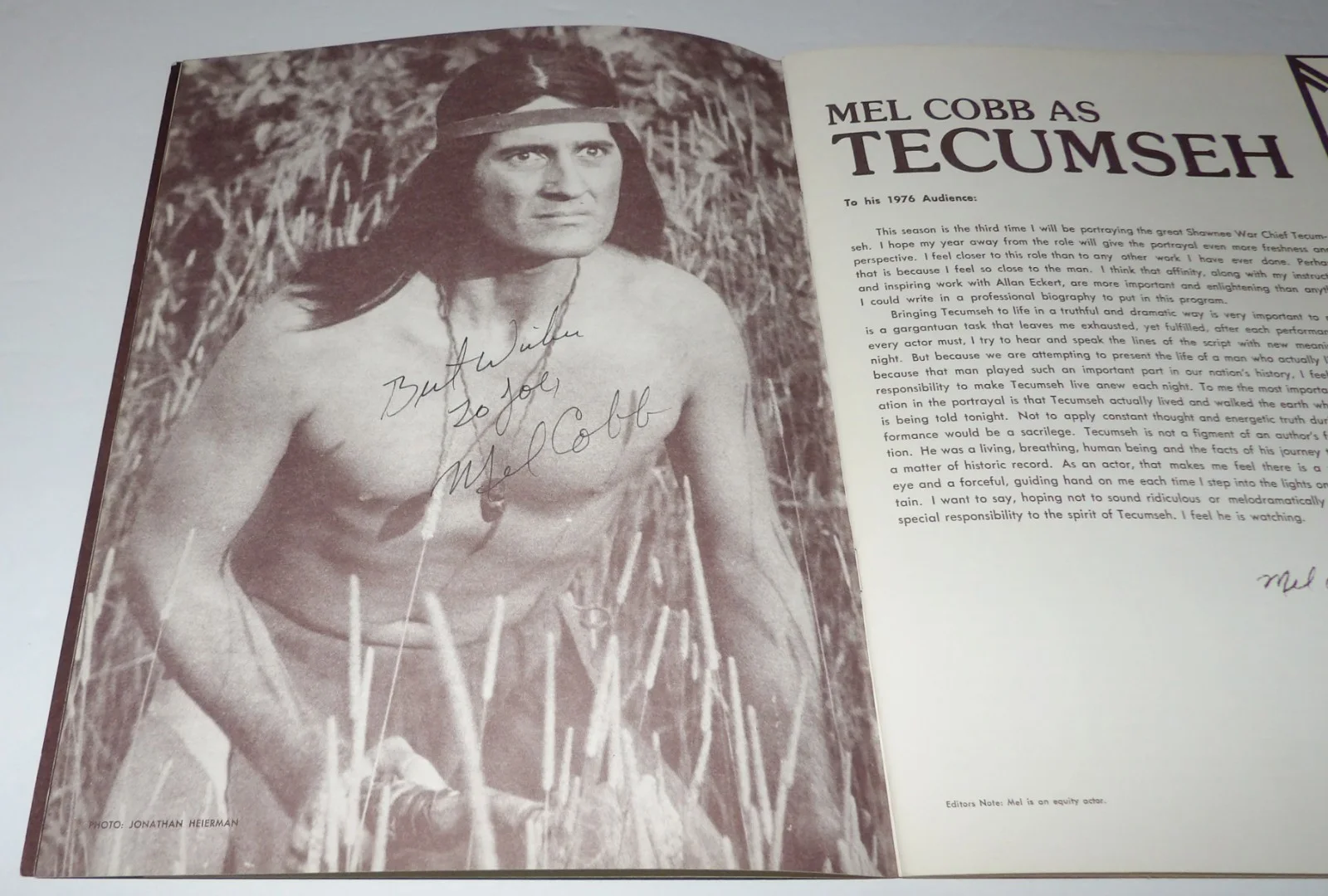 VINTAGE 1980's "TECUMSEH!" SIGNED PROGRAM X5 - SUGARLOAF MOUNTAIN AMPHITHEATRE, image 3