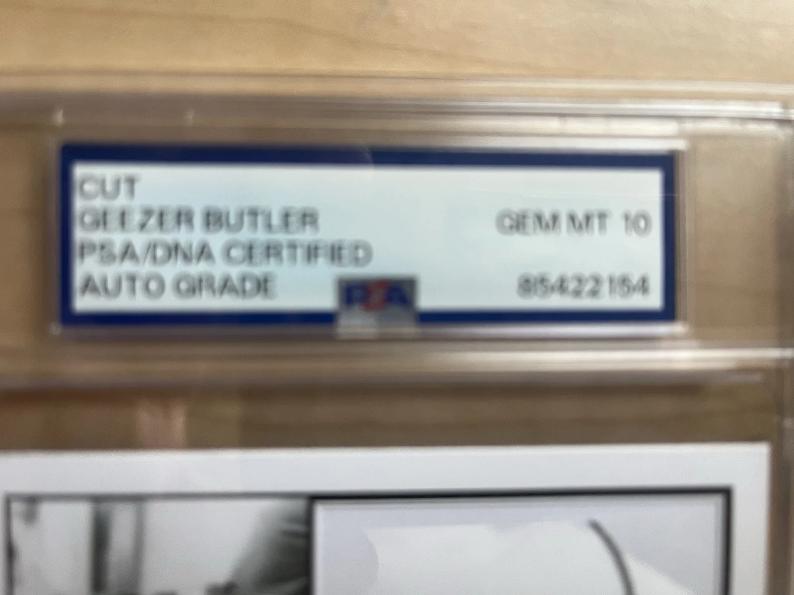 Geezer Butler autograph PSA Gem Mint 10 on photo bio card Black Sabbath bassist, изображение 3