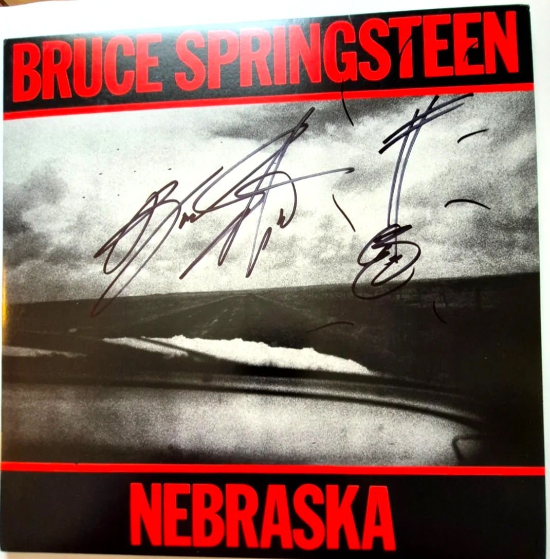 BRUCE SPRINGSTEEN SIGNED AUTOGRAPHED NEBRASKA ALBUM W/ GUITAR SKETCH PSA LOA, image 2