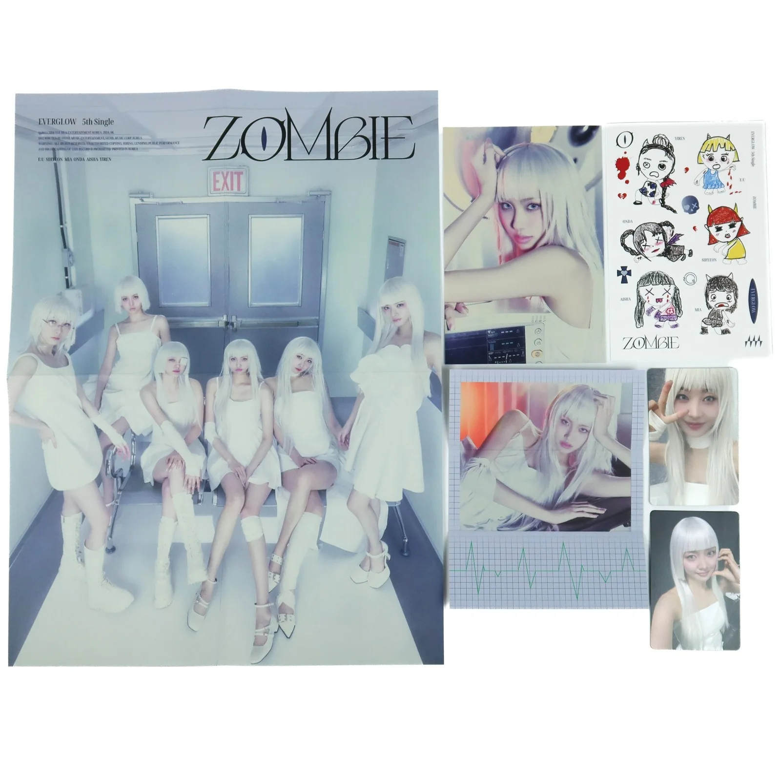 Everglow - Zombie [Pulse Ver.] 5th Single Album Signed CD Promo 2024 K-Pop, изображение 2
