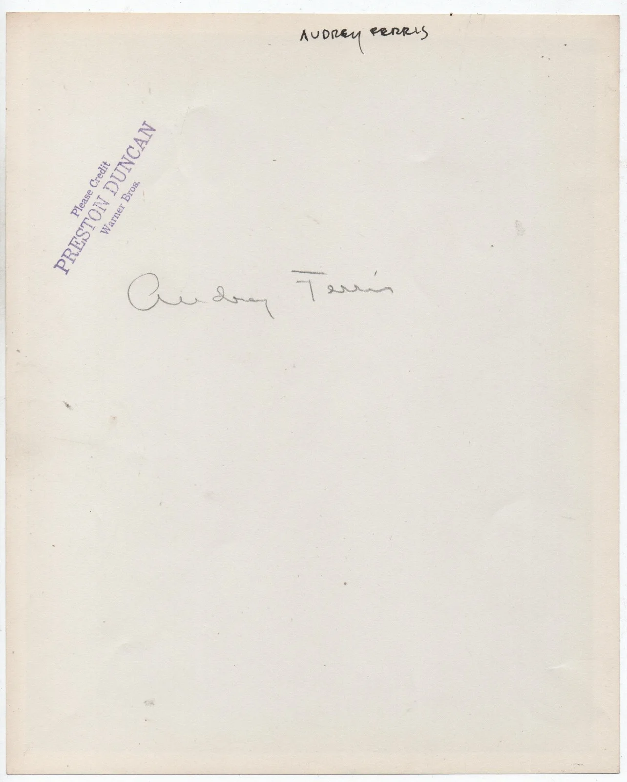 AUDREY FERRIS ORIGINAL VINTAGE STUDIO PORTRAIT - 8" x 10" - 1928 PRESTON DUNCAN, изображение 5