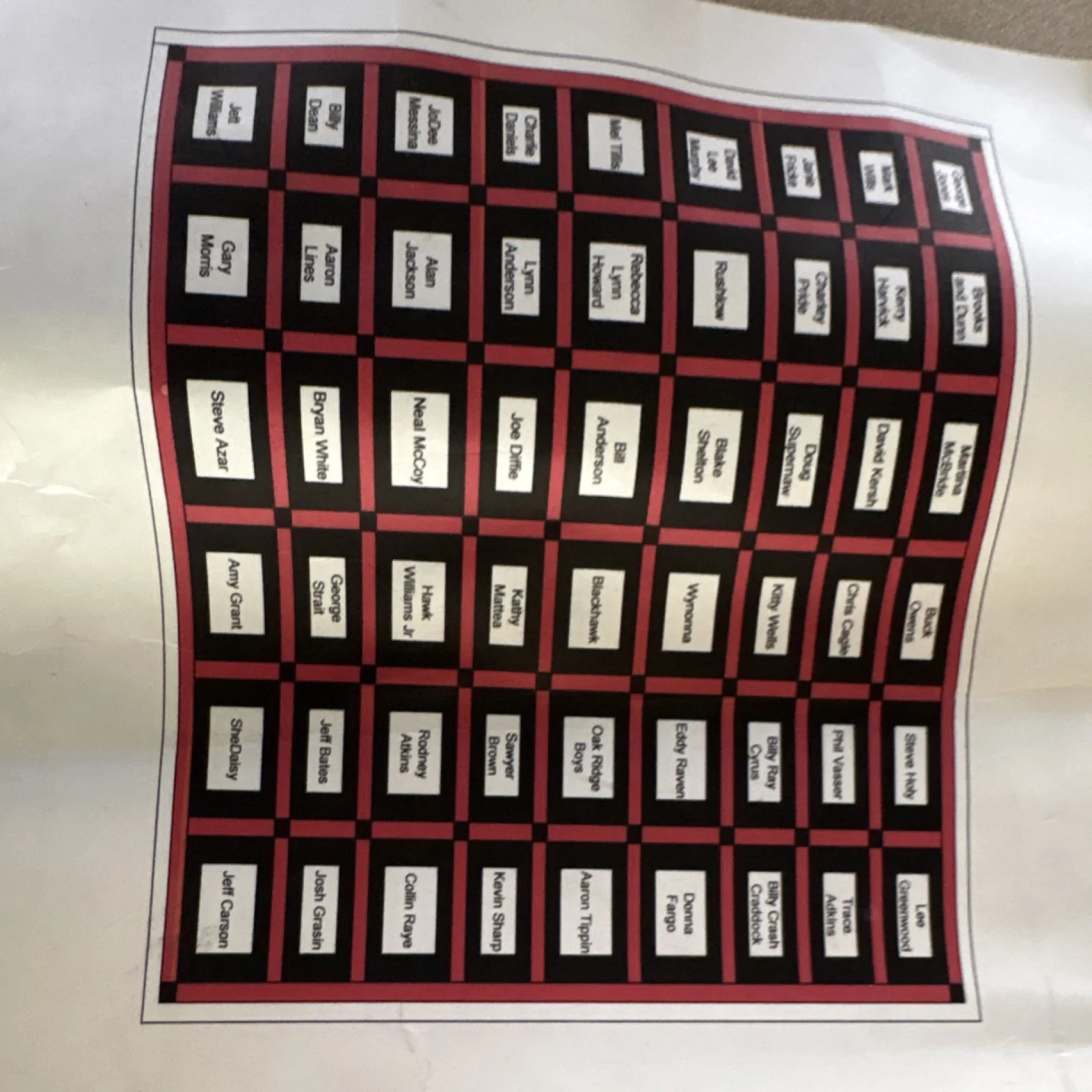 Autographed Country Music Quilt Signed by Multiple Artists, image 2