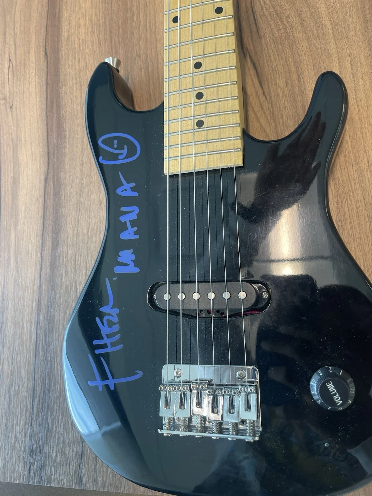 Juan Calleros, Fher Olvera, Sergio Vallin — Mana Band Autograph Mini Guitar - Fher Olvera, image 2