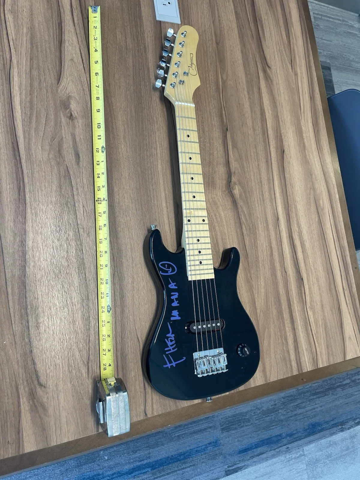 Juan Calleros, Fher Olvera, Sergio Vallin — Mana Band Autograph Mini Guitar - Fher Olvera, image 3