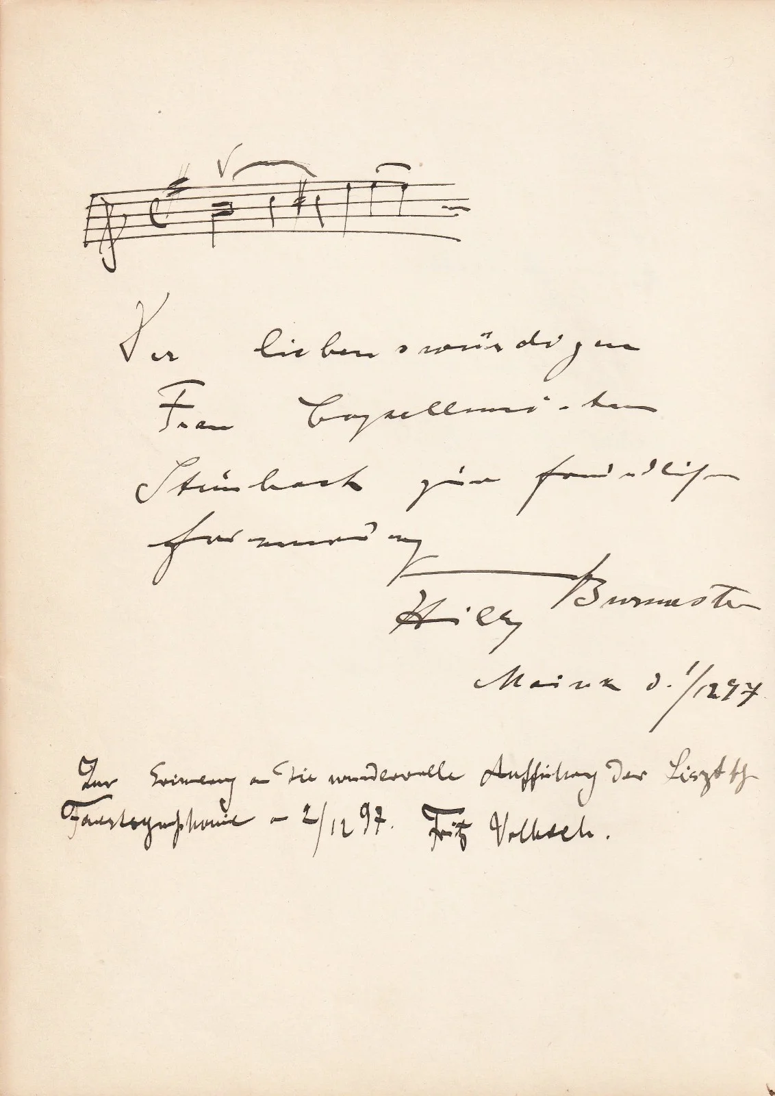 WILLY BURMESTER Violinist autographed music quote & photo, signed by 2 others, изображение 2