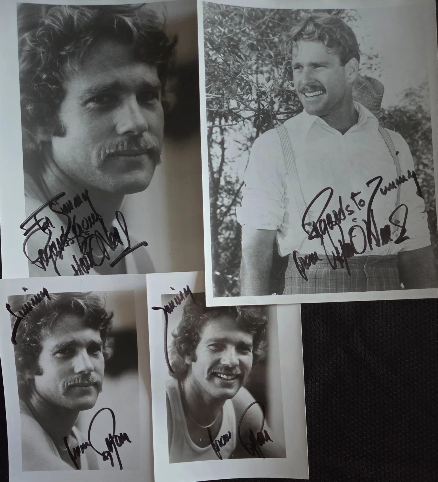 Ryan O'Neal — Ryan O'Neal Signed Autographed B&W Photo Package (4) Pictures Inscribed