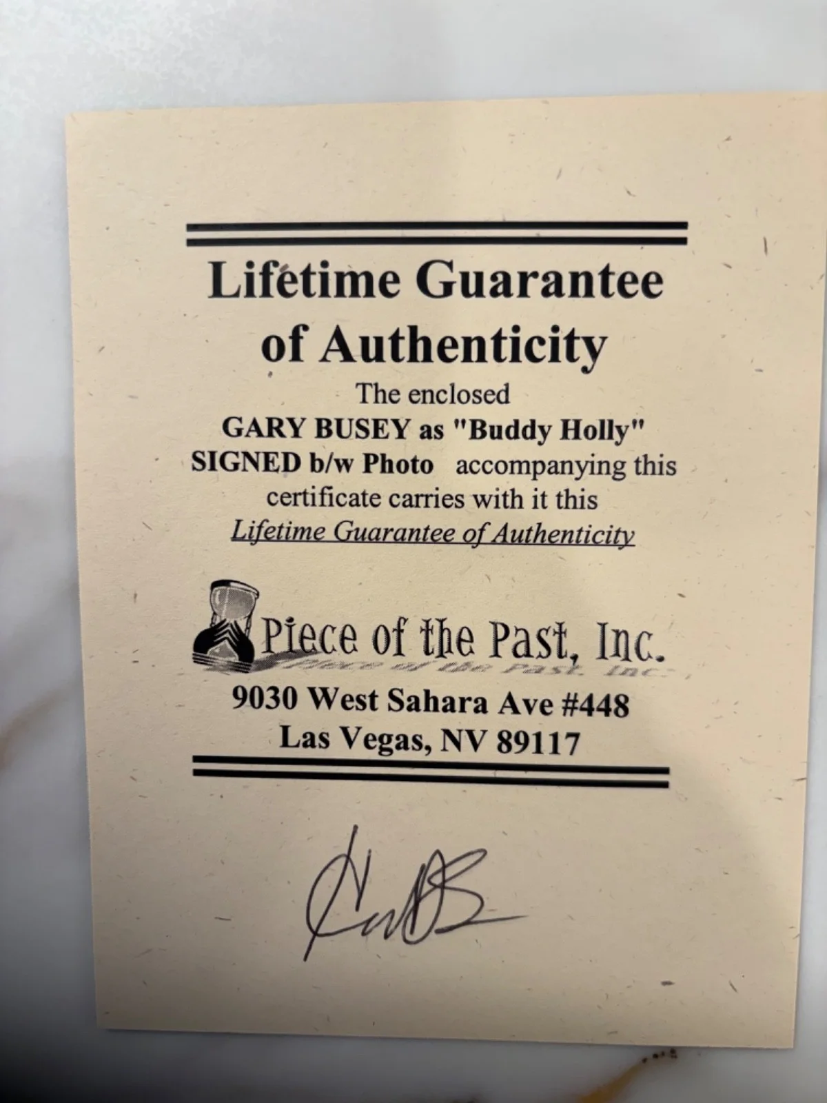 Gary Busey signed photo, The Buddy Holly Story, image 2