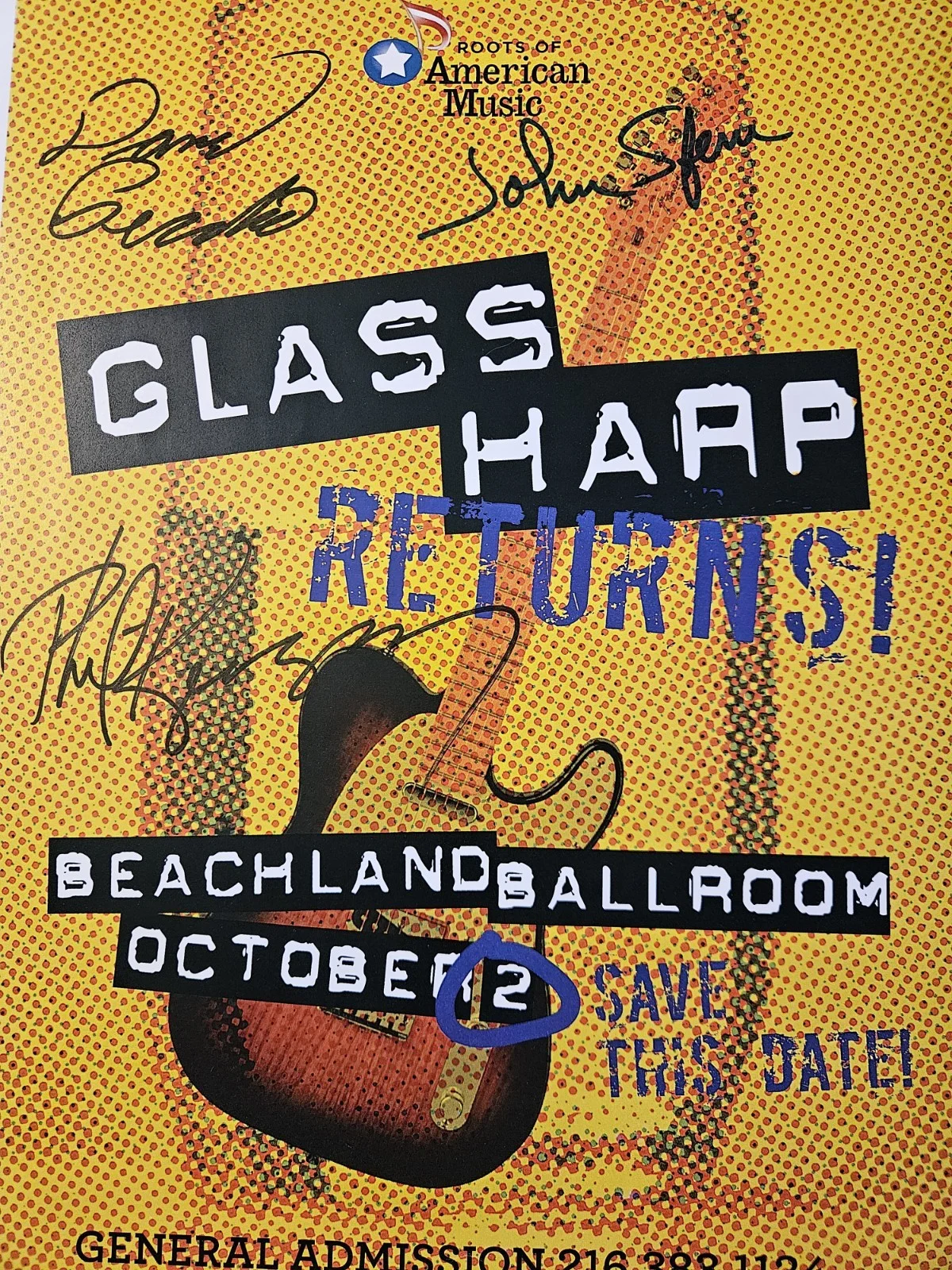 Glass Harp Concert Tour Poster Signed By All 3 Members., image 2